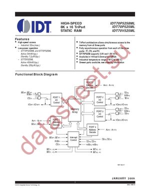 IDT70P525ML55BZI datasheet  